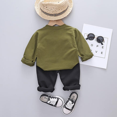 Boy's T-shirt Long Sleeve Sweatshirt Two-Piece Set